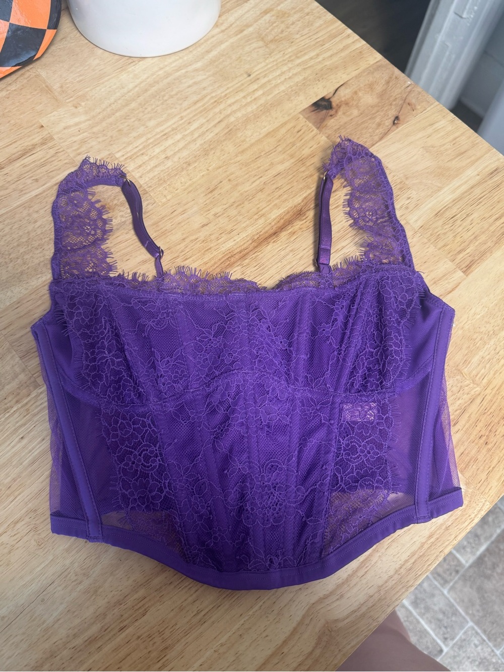 Purple Lace Bustier Corset Top - Women Intimates